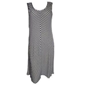 Style & Co Dress Womens Size XL Black White Striped Sleeveless Pullover Stretch